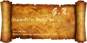 Gyurán Noémi névjegykártya